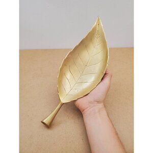 Vintage Decorative Brass Leaf Shallow Dish/Table Decor Solid Brass Leaf Tray /